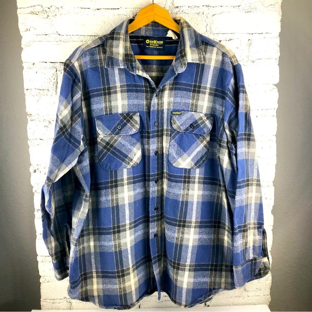 Vintage OshKosh B’Gosh Heavy Flannel Plaid Button Up